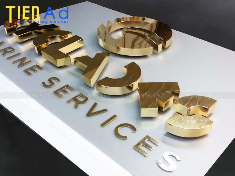 Chữ inox vàng xước