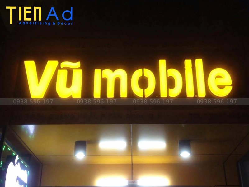 Chữ nổi mica đèn LED