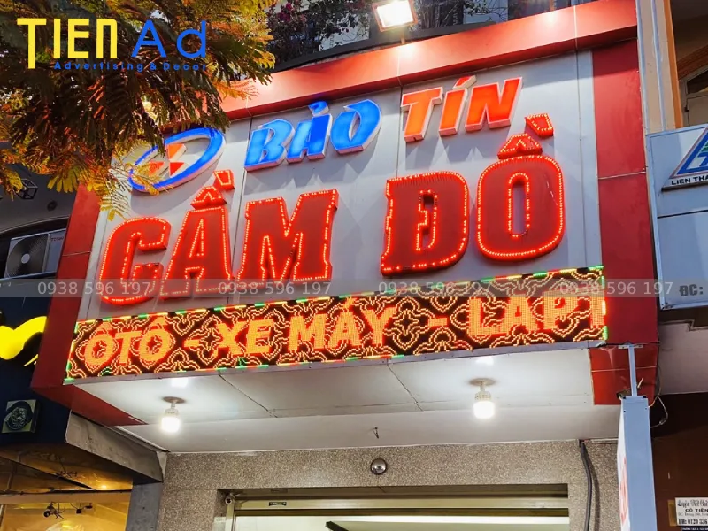 Chữ nổi mica đèn led