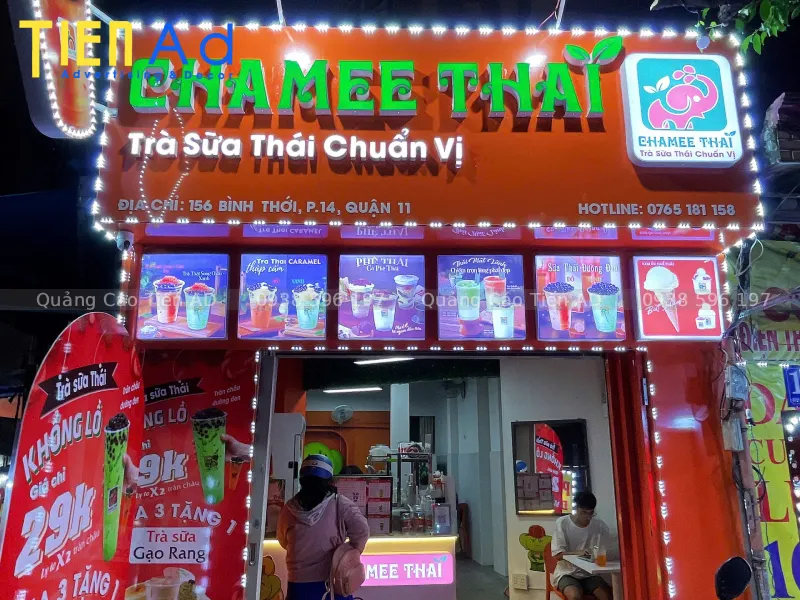 Đánh giá hiệu quả sau khi hoàn thiệu bảng hiệu cho chuỗi trà thái cao cấp Chamee Thái
