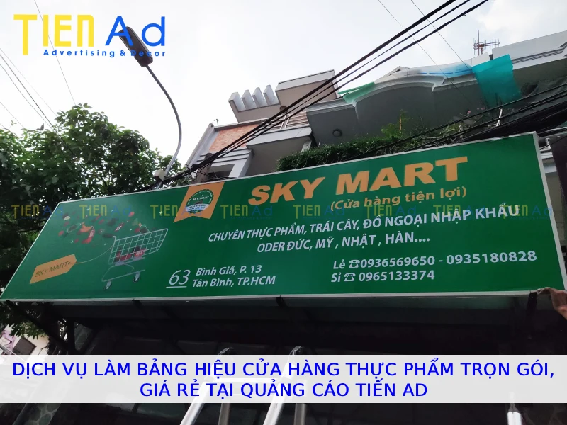 Dịch vụ làm bảng hiệu cửa hàng thực phẩm trọn gói giá rẻ tại Quảng Cáo Tiến AD