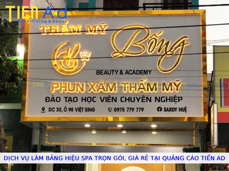 Dịch vụ làm bảng hiệu spa trọn gói, giá rẻ tại Quảng Cáo Tiến AD
