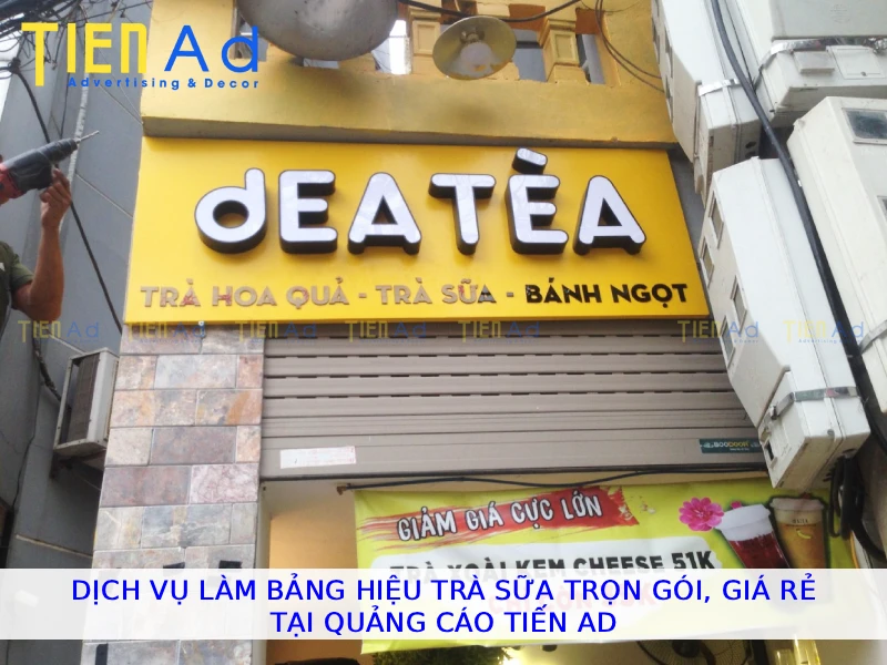 Dịch vụ làm bảng hiệu trà sữa trọn gói, giá rẻ tại Quảng Cáo Tiến AD