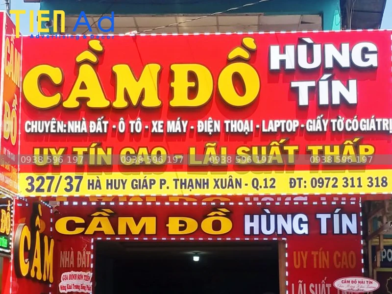 Đơn vị làm bảng hiệu cầm đồ uy tín giá rẻ tại TP.HCM