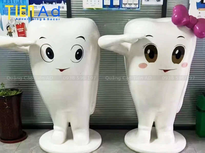 Đơn vị sản xuất mô hình mascot cái răng bằng composite uy tín tại TP.HCM