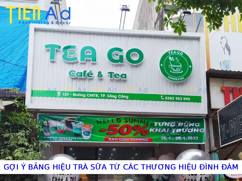 Gợi ý bảng hiệu trà sữa độc đáo từ thương hiệu đình đám