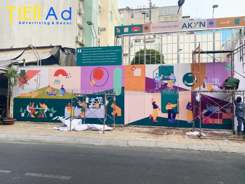 Hình ảnh hoàn thiện dự án thi công hoarding cho CĐT AKYN ở Quận 3