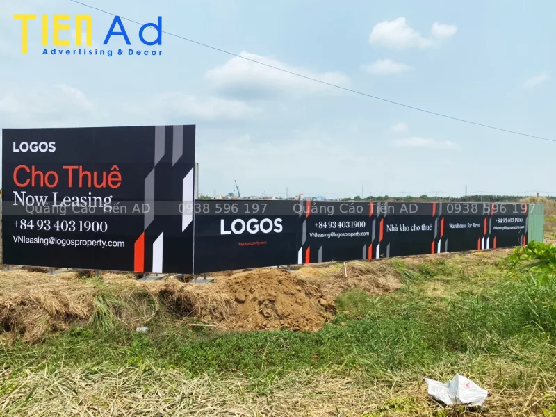 Hình ảnh hoàn thiện dự án thi công hoarding cho Logos ở KCN Củ Chi