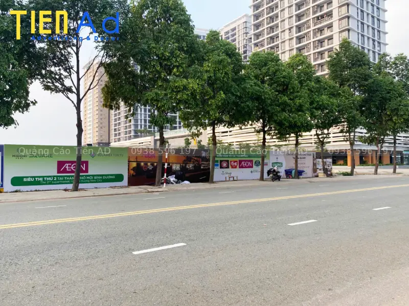 Hình ảnh thi công hoarding dự án Midori Park Square cho Becamex Tokyu