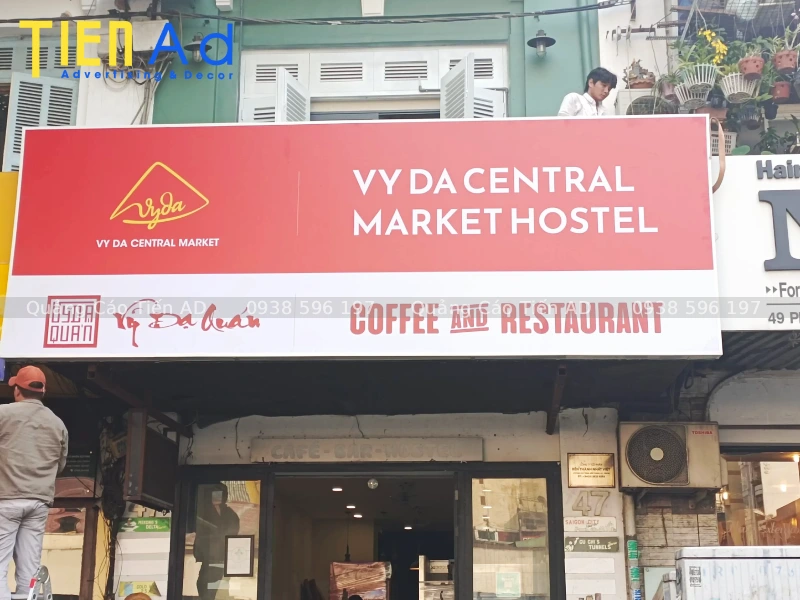 Hộp đèn bạt không gân quán Coffee and Restaurant