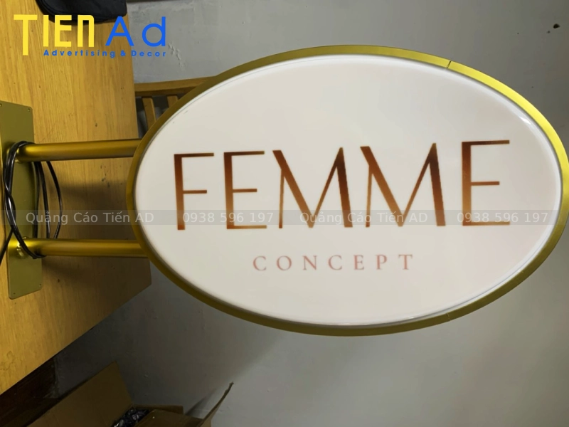 Hộp đèn mica hút nổi hình elip