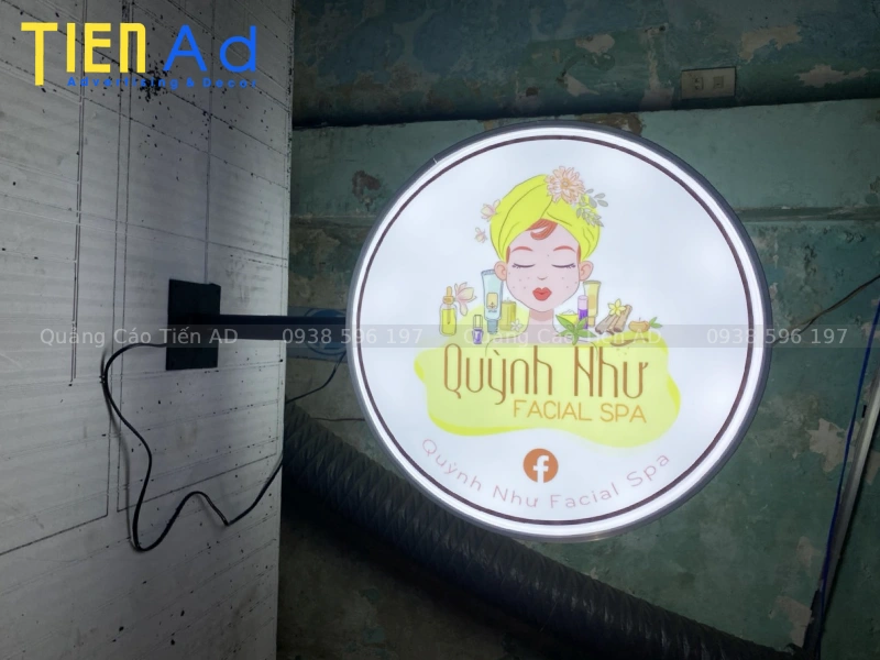 Hộp đèn mica hút nổi tròn