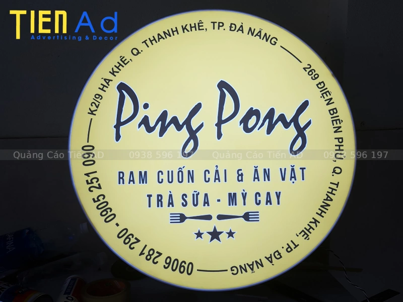 Hộp đèn mica hút nổi tròn