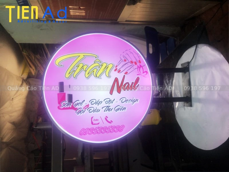 Hộp đèn mica tròn