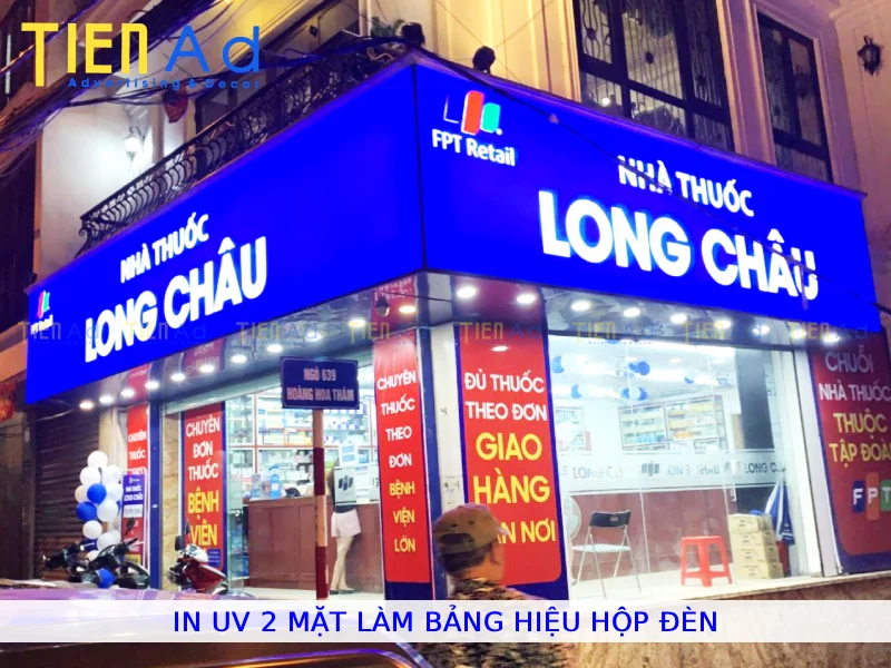 In UV 2 mặt làm bảng hiệu hộp đèn
