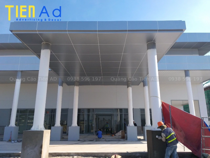 Kết cấu khi thi công mái sảnh aluminium