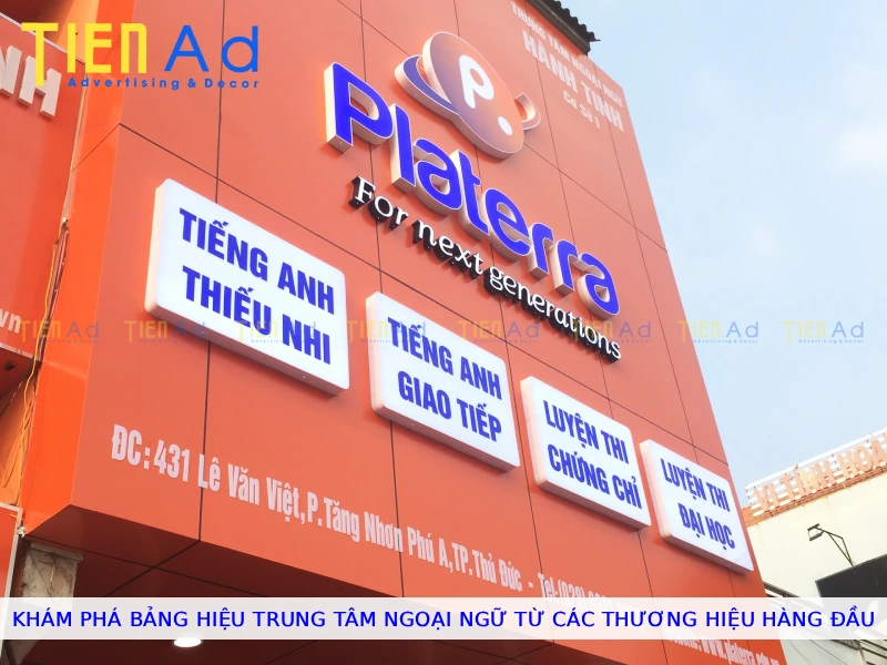 Khám phá bảng hiệu trung tâm ngoại ngữ từ các thương hiệu hàng đầu