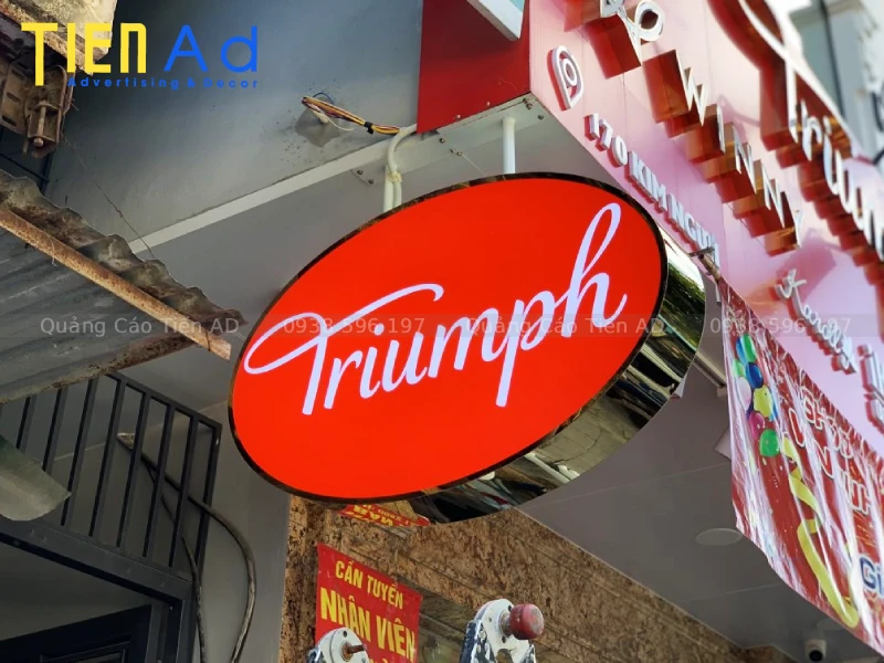 Kích thước hộp đèn hình oval hút nổi phổ biến