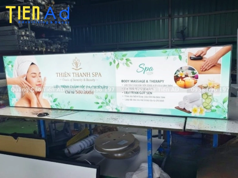 Kích thước hộp đèn spa thông dụng hiện nay