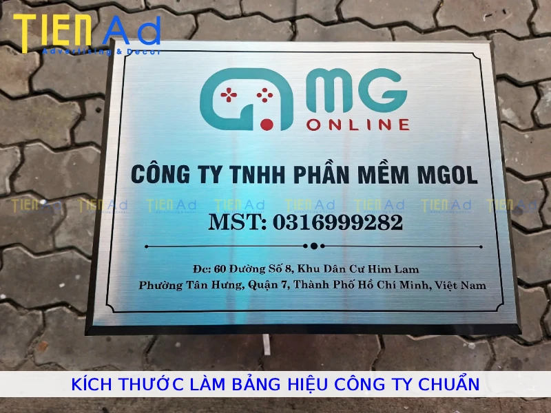 Kích thước làm bảng hiệu công ty chuẩn