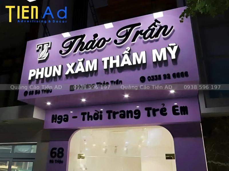 Kinh nghiệm làm bảng quảng cáo phun xăm thẩm mỹ đẹp, tiết kiệm