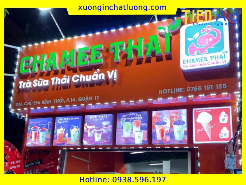 Làm Bảng Hiệu Cho Chuỗi Trà Thái Cao Cấp Chamee Thái