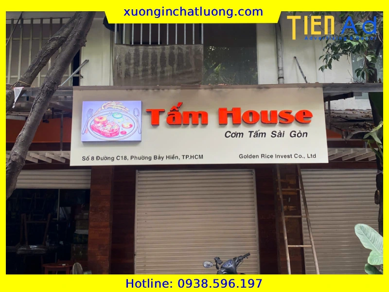 Làm Bảng Hiệu Cơm Tấm House Ở Phường Bảy Hiền