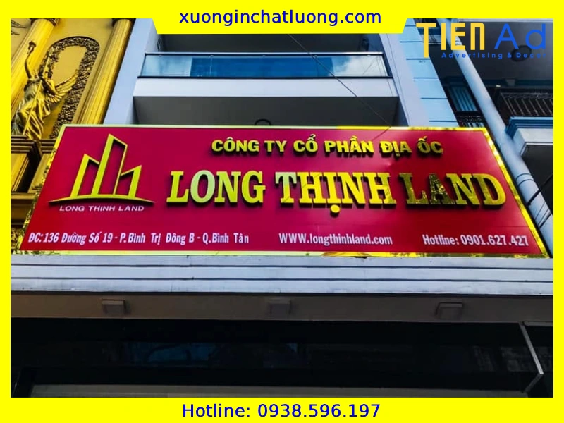 Làm Bảng Hiệu Công Ty Bất Động Sản Trọn Gói, Giá Rẻ Tại TP.HCM
