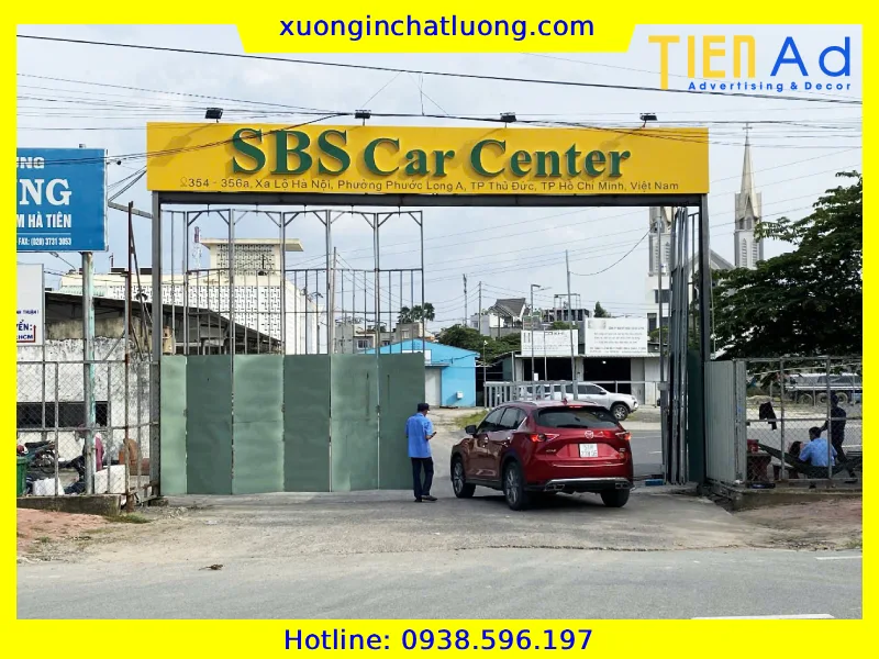 Làm bảng hiệu cho SBS Car Center tại Thủ Đức