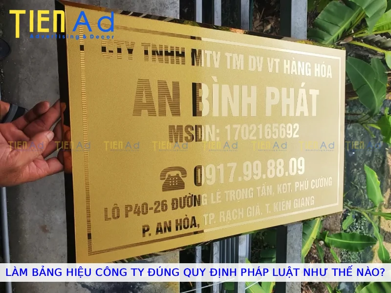 Kích thước làm bảng hiệu công ty chuẩn
