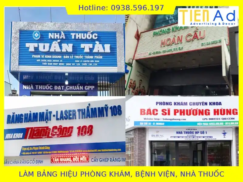 Làm bảng hiệu phòng khám bệnh viện nhà thuốc