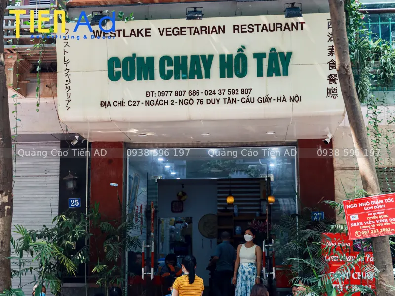 Làm bảng hiệu quán chay đẹp, giá cạnh tranh tại Tiến AD