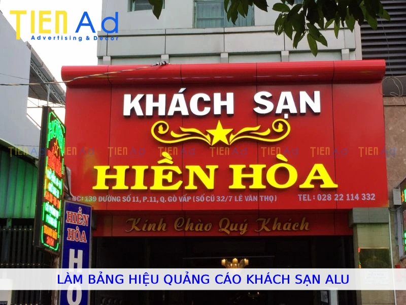 Làm bảng hiệu quảng cáo khách sạn alu