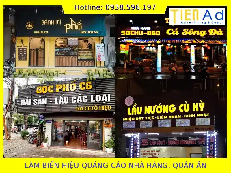 Làm bảng hiệu quảng cáo nhà hàng quán ăn