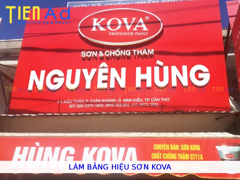 Làm bảng hiệu sơn Kova