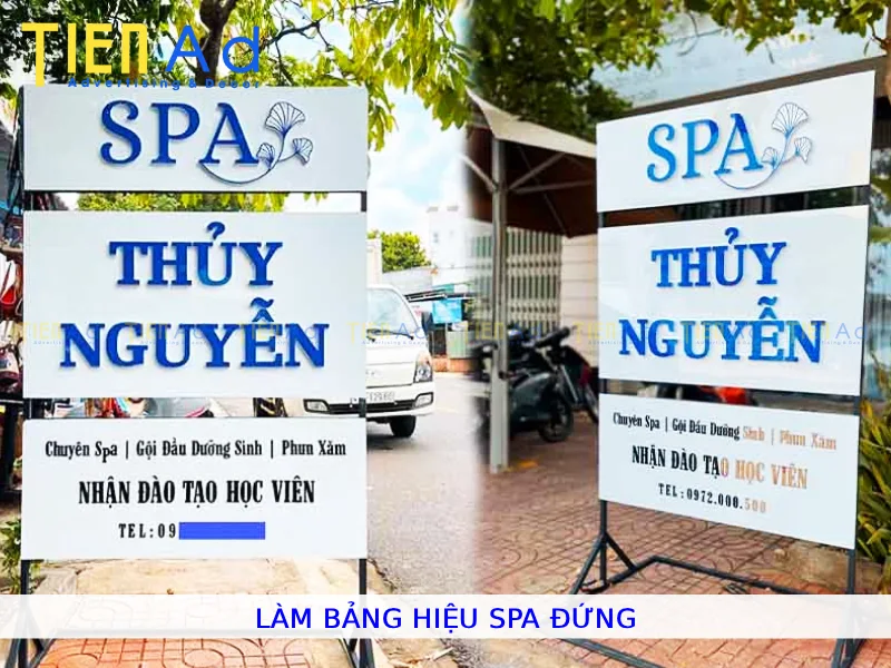 Làm bảng hiệu spa đứng