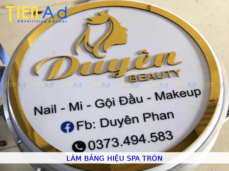 Làm bảng hiệu spa tròn
