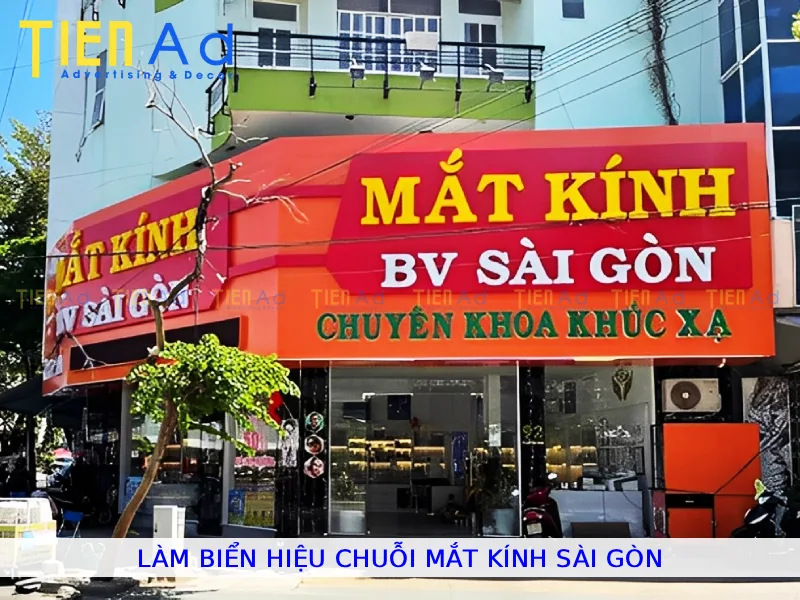 Làm biển hiệu chuỗi mắt kính Sài Gòn