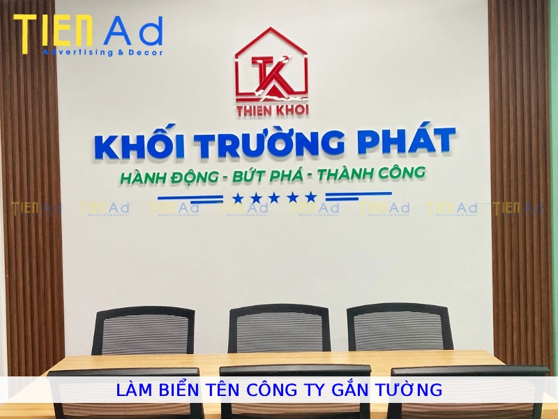 Làm biển tên công ty gắn tường