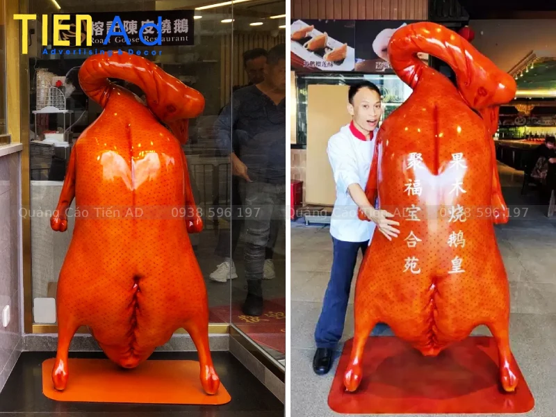 Lợi ích kinh doanh và ứng dụng thực tế của mô hình vịt quay khổng lồ bằng composite