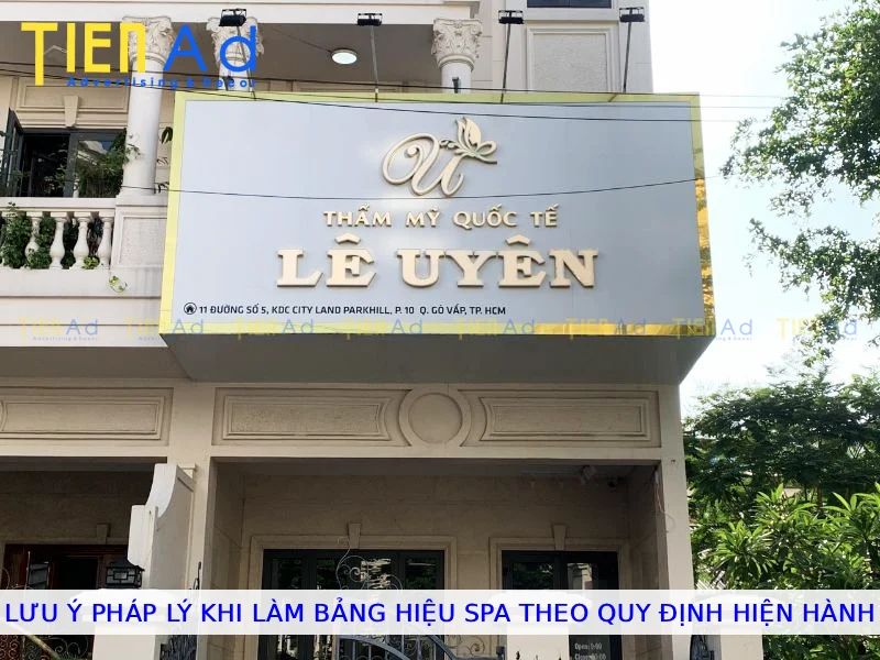 Lưu ý pháp lý khi làm bảng hiệu spa theo quy định hiện hành