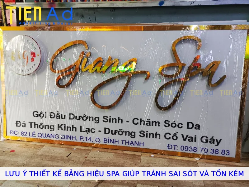 Lưu ý thiết kế bảng hiệu spa giúp tránh sai sót và tốn kém