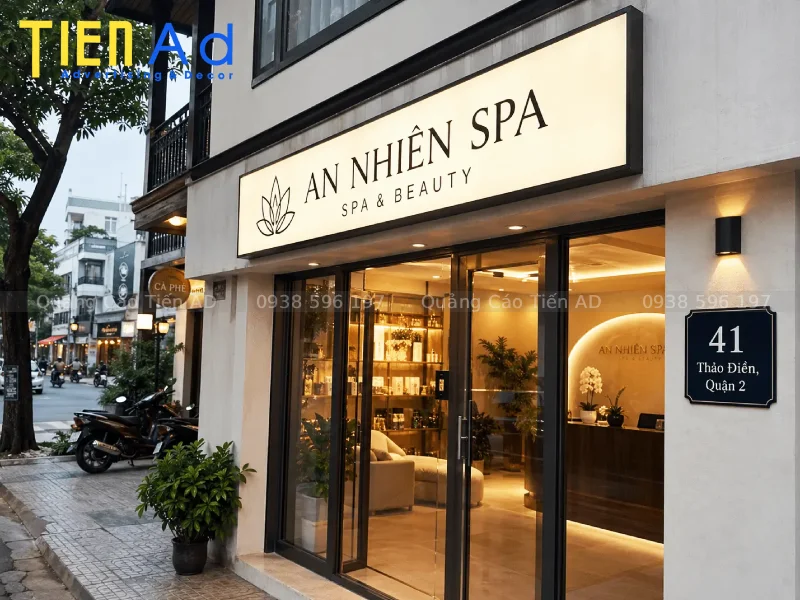 Lý do mọi cơ sở làm đẹp nên đầu tư hộp đèn quảng cáo spa chất lượng