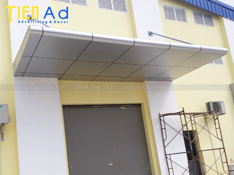 Mái sảnh aluminium thanh treo