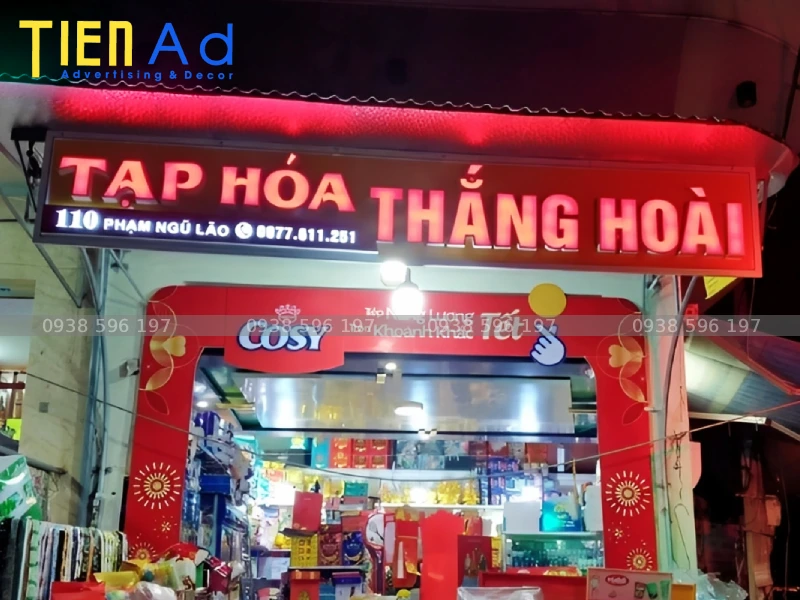 Mẫu biển cửa hàng tạp hoá Thắng Hoài