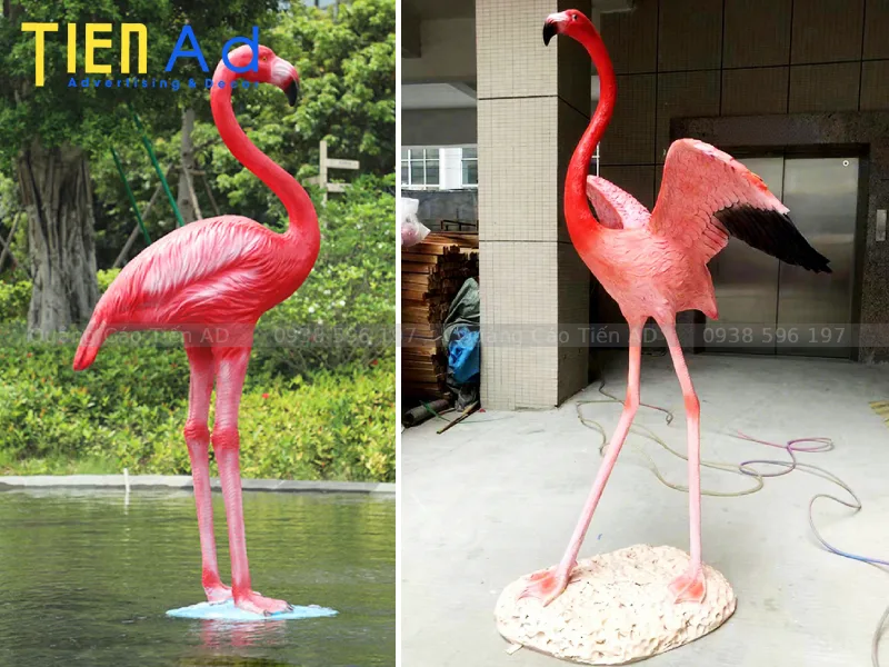 Mẫu mô hình chim hồng hạc composite - 7