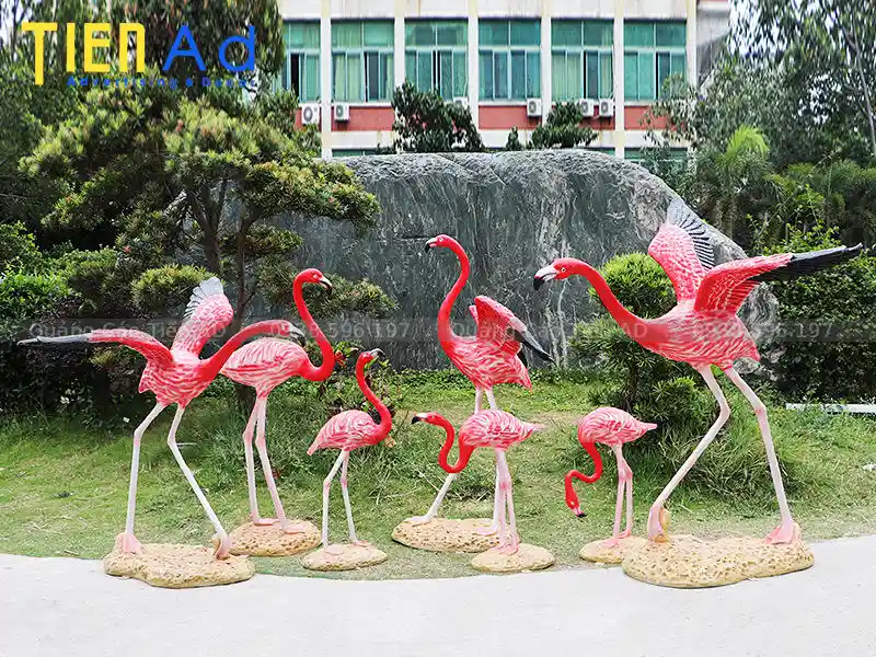 Mẫu mô hình chim hồng hạc composite - 8