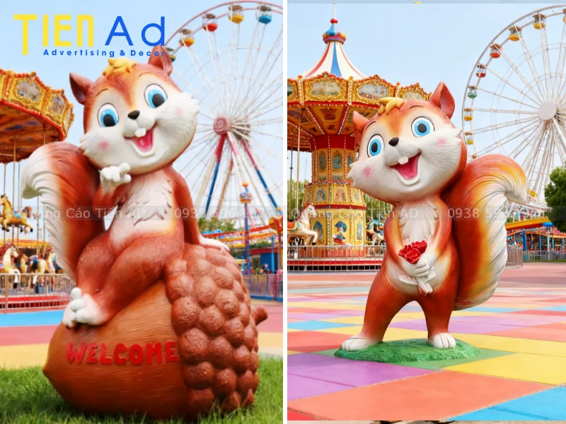 Mẫu mô hình chú sóc nâu composite - 5