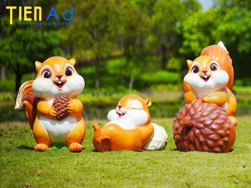 Mẫu mô hình chú sóc nâu composite - 6