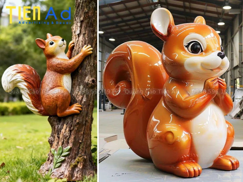Mẫu mô hình chú sóc nâu composite - 9